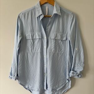 Babaton Light Blue Striped Casual Shirt